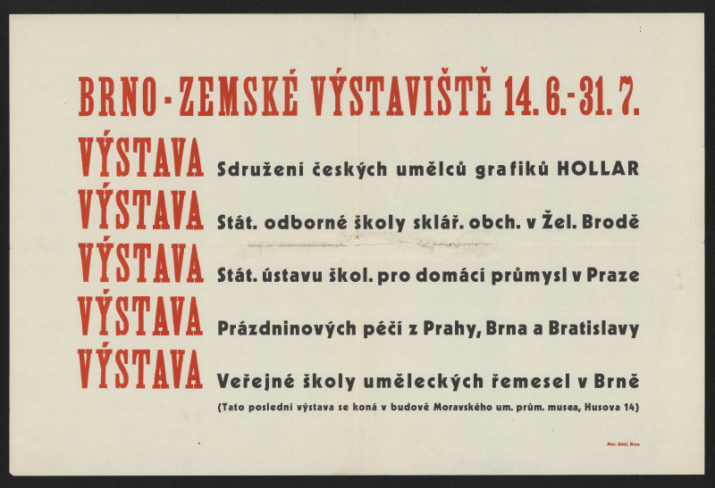 Petr Dillinger - Plakát výstav na zemském výstavišti, Brno