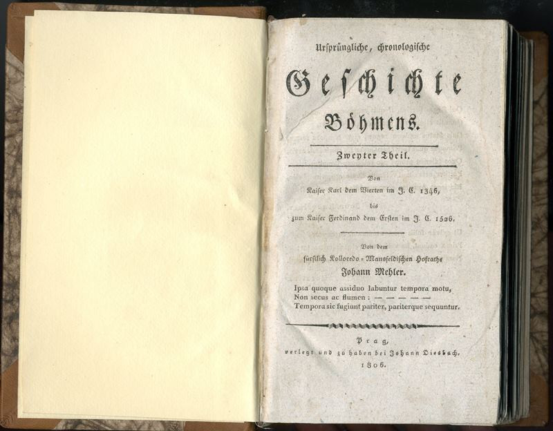 Johann Mehler, Johann Diesbach - Ursprüngliche  chronologische Geschichte Böhmens. Zweyter Theil