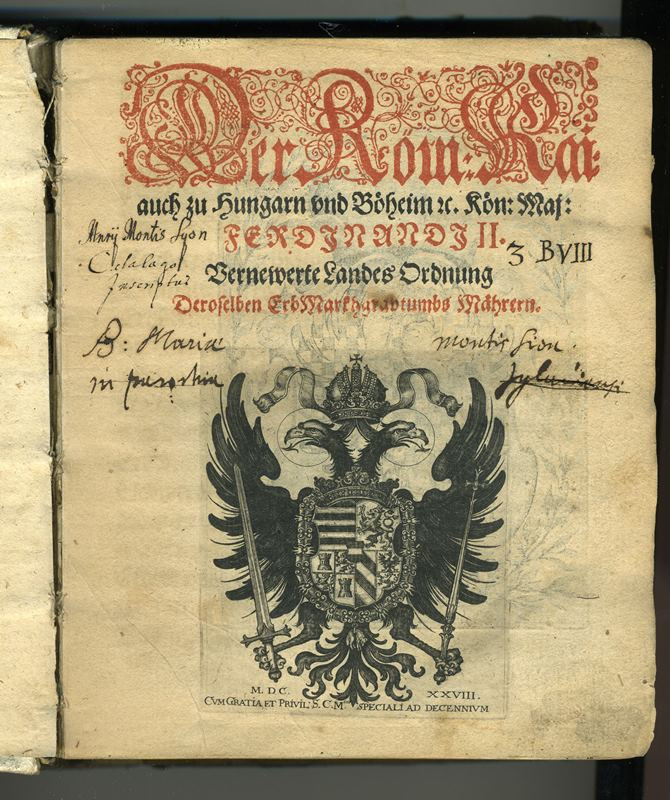 neurčený autor, Jan Schumann- tiskárna - Vernewerte Landes Ordnung