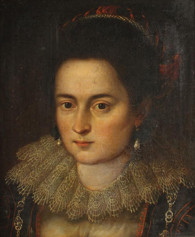 neznámý malíř - Portrét dámy v krajkovém límci