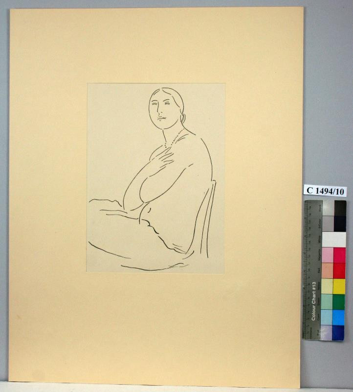 Rudolf Kremlička - Poloakt ženy (R. Kremlička - litografie, Um. Beseda 1936)