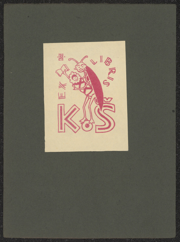 Leo Brož - Ex libris K.Š. (Šváb). in Groteskní ex-libris Leo Brože 1920-24
