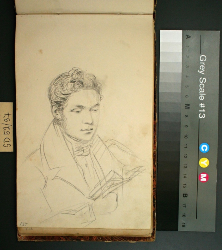 Josef Mössmer - Studie mladého muže s knihou