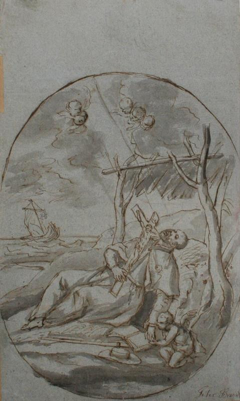 Petr Brandl (?) - Studie k obrazu Smrt sv. Františka Xaverského
