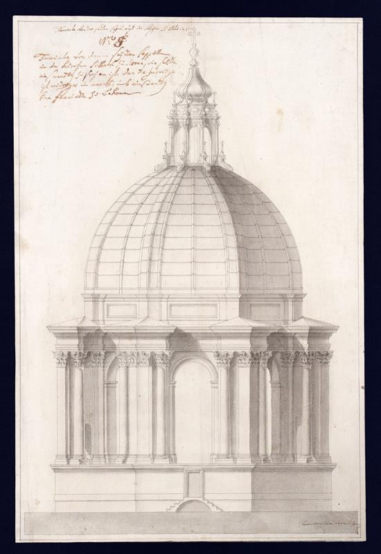 Franz Anton Grimm - Boční kaple ve Vatikáně, celkový řez