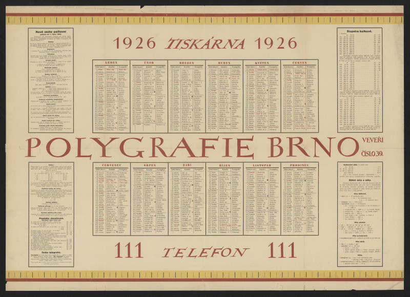 neznámý - Kalendář Polygrafie Brno