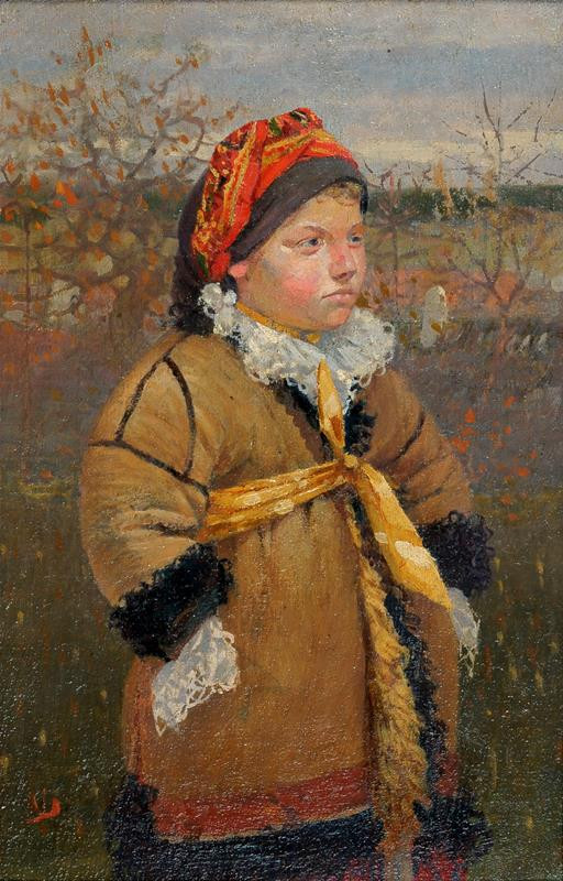 Joža Uprka - Děvčátko v kožichu (Kněždubské děvčátko v kožuchu)