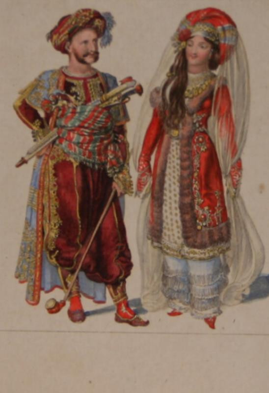 Josef Axmann - Turecká  dvojice  ve  svatebních  krojích