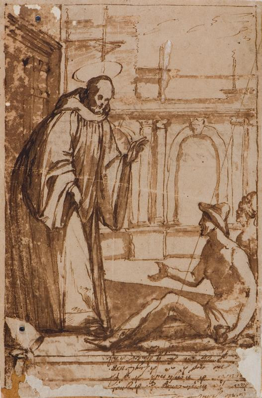 neznámý malíř italský - Sv. Bernard žehná žebrákům