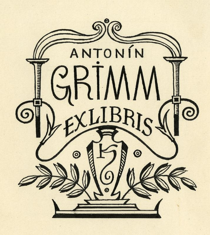 Jan Konůpek - Návrh na:  Antonín Grimm Ex libris