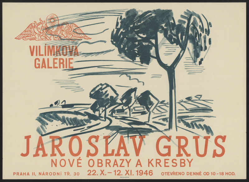 neznámý - Jaroslav Grus, nové obrazy a kresby,. Vilímekova galerie ... 1946