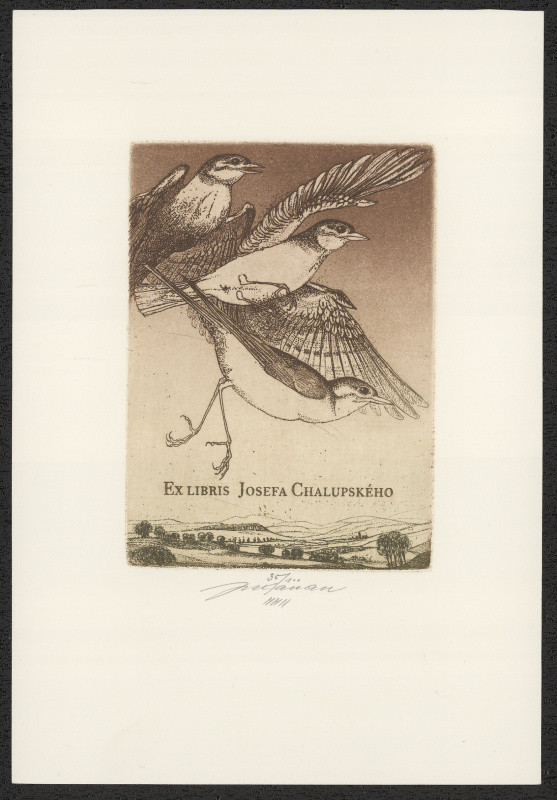 Jan Kavan - Exlibris Josefa Chalupského