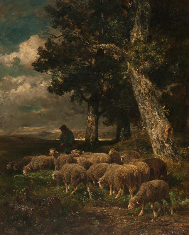 Charles Émile Jacque - Pastýř se stádem