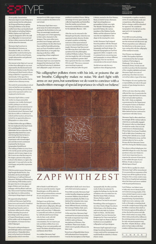 Kenneth Willis Cato - Epitype / Zapf with Zest
