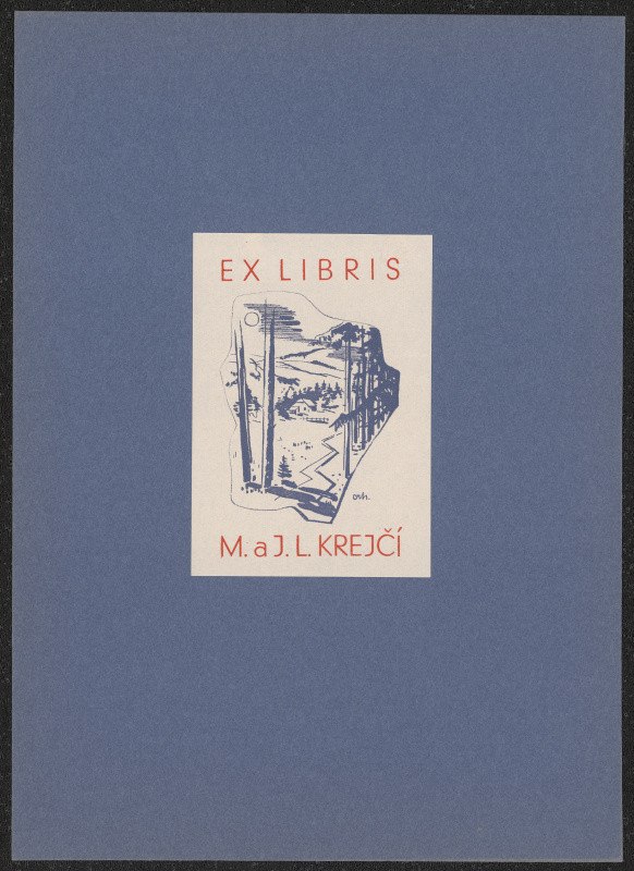 Oldřich Crhounek - Ex libris M. a J.L. Krejčí