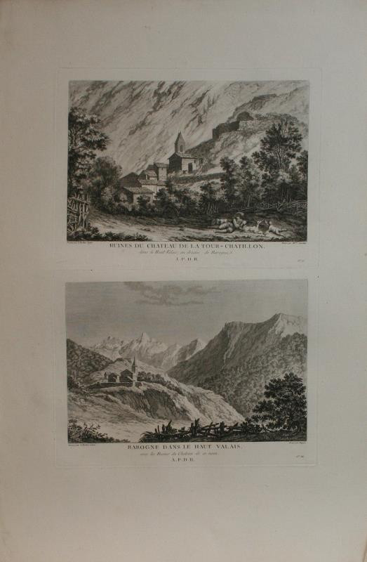 Jourdain - Ruines du chateau de la Tour-Chatillon,../ Rarogne dans le haut Valais, ...