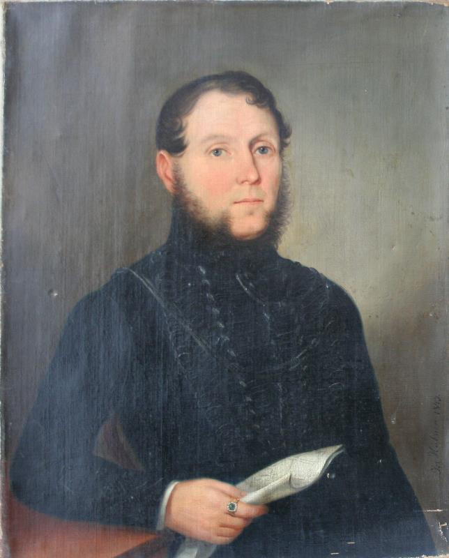 neznámý malíř - Portrét muže s vousem a s listinou v ruce