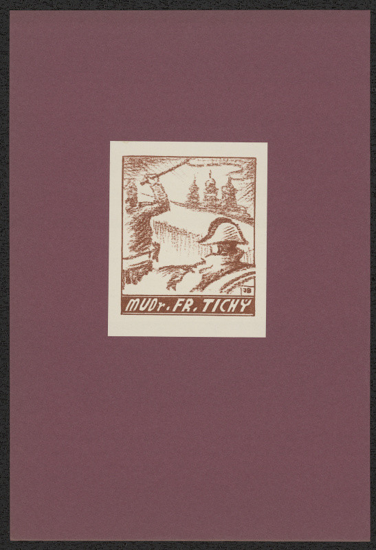 Jaro (Jaroslav) Beran - MUDr. Fr. Tichý. in Jaro Beran exlibris, 15 původních litografií. Nymburk 1941