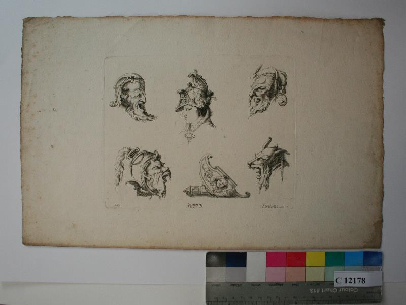 Johann Georg Hertel - Studie  šesti  maskaronů