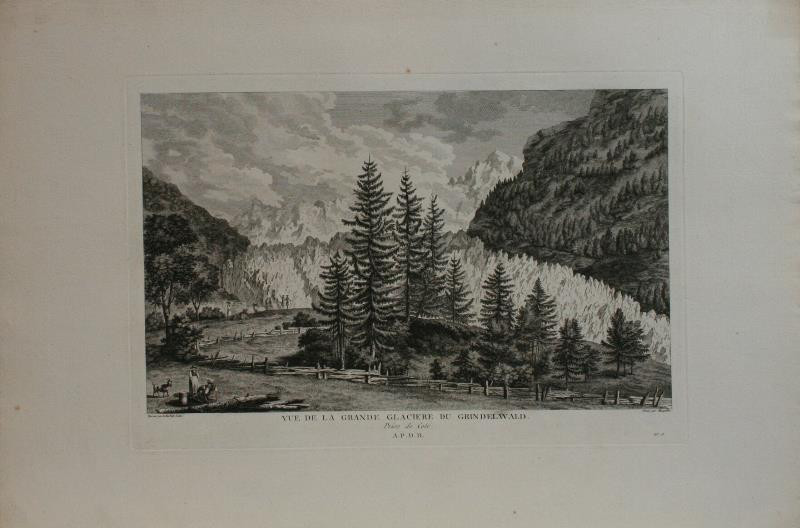Claude-Louis Masquelier - Vue de la grande glaciere du Grindelwald. Prise de Coté