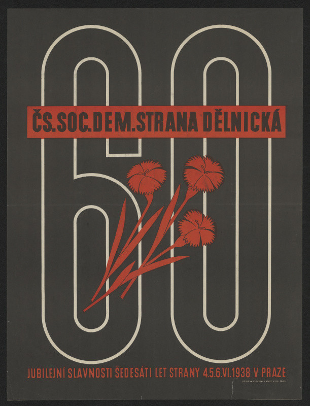 neznámý - Plakát k 60tiletému jubileu čs. soc. dem. Strany