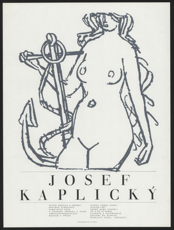 Milan (Mejla) Jaroš - Josef Kaplický, knižní grafika a kresby, KSPPOP Plzeň, UPM Praha, st. zámek Kozel 1987