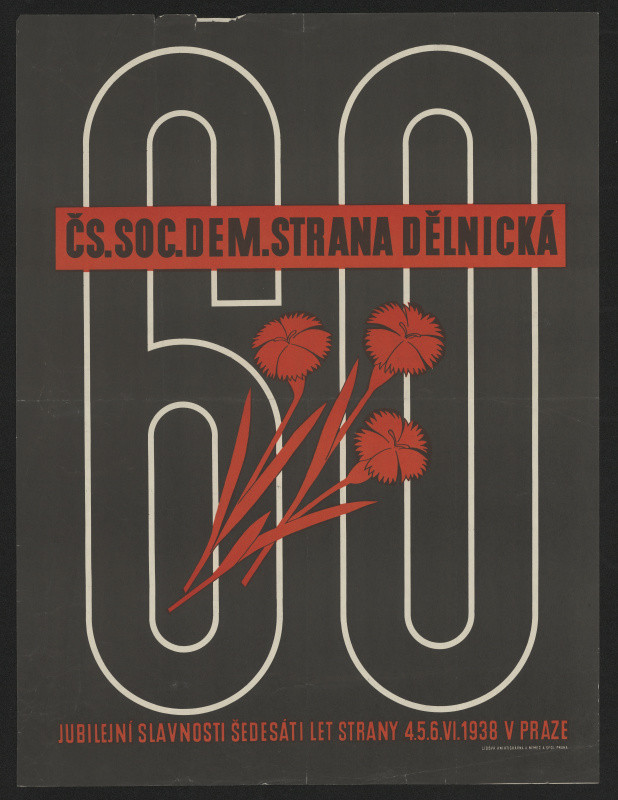 neznámý - Plakát k 60tiletému jubileu čs.soc. dem. Strany