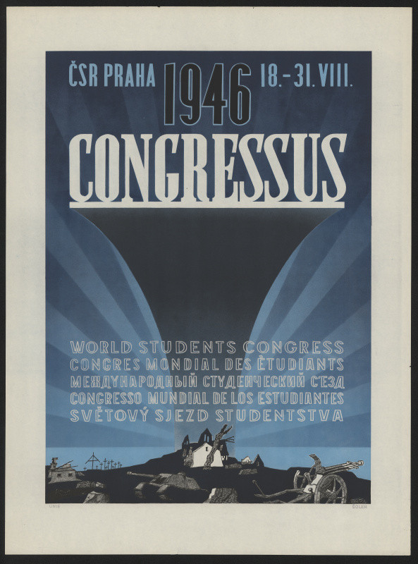 Šolek - Congressus 1946. Wold Students Congress Světový sjezd studentva ČSR Praha