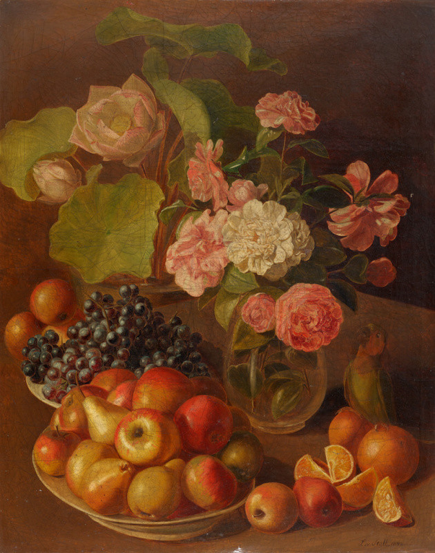 Leopold (van) Stoll - Zátiší s ovocem a růžemi
