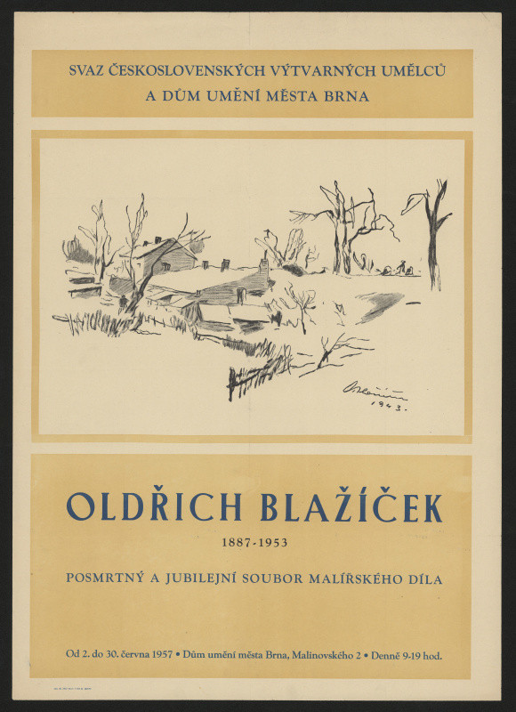 neznámý - Oldřich Blažíček 1887-1953. Posmrtný a jubilejní soubor malíř.sdíla DUM Brno
