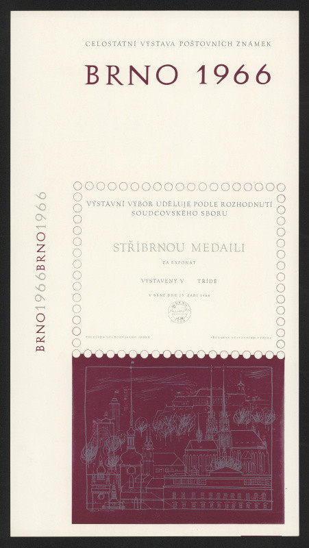 Jarmil Klecker - Stříbrná medaile, Celostátní výstava poštovních známek