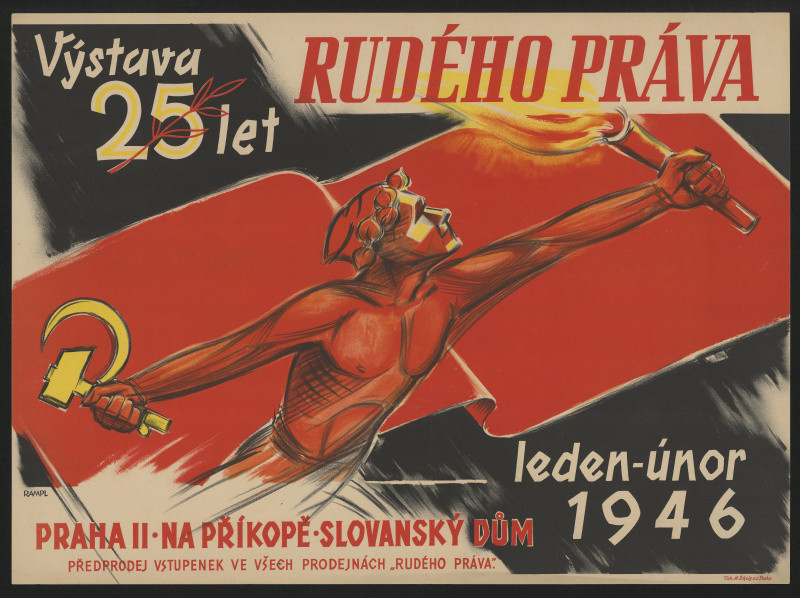 Karel Rampl - Výstava 25 let Rudého práva, Slovenský dům, leden-únor 1946