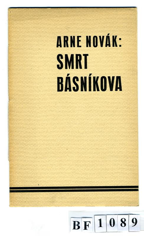 Arne Novák - Smrt básníkova