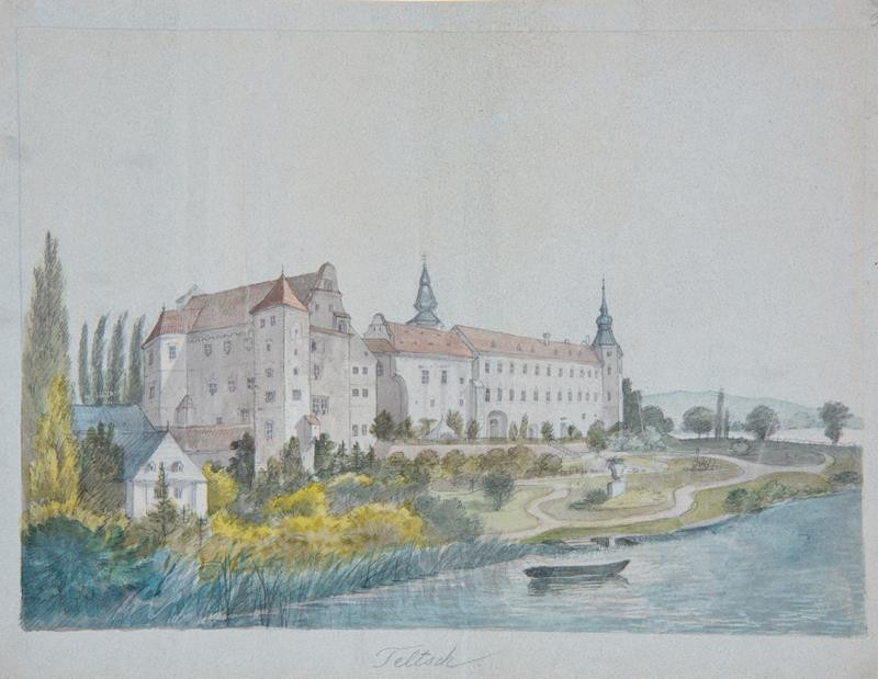 František (Franz) Richter - Pohled na zámek v Telči