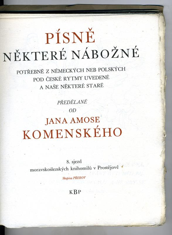 Bohumil Krs, Jan Amos Komenský - Písně některé nábožné od Jana Amose Komenského