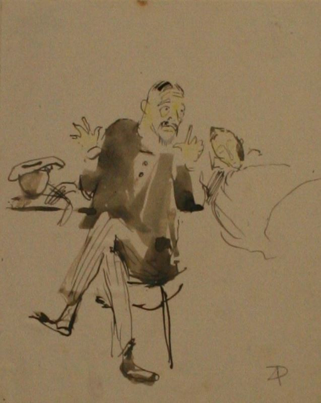 Antonín Procházka - Karikatura sedícího muže