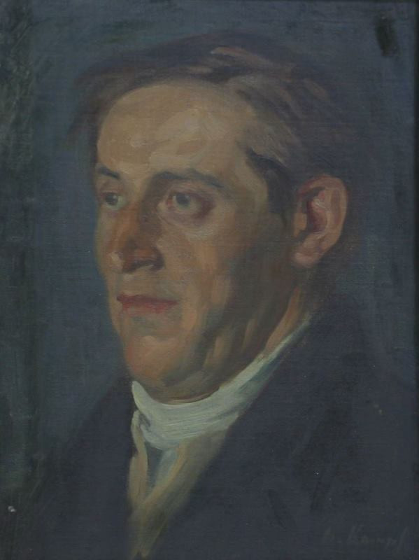 A. Kreipl - Portrét muže s bílým šátkem na krku