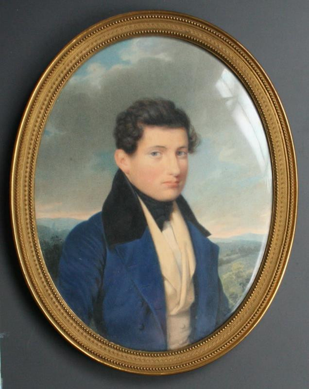 Friedrich Johann Gottlieb Lieder (?) - Podobizna muže v modrém kabátci