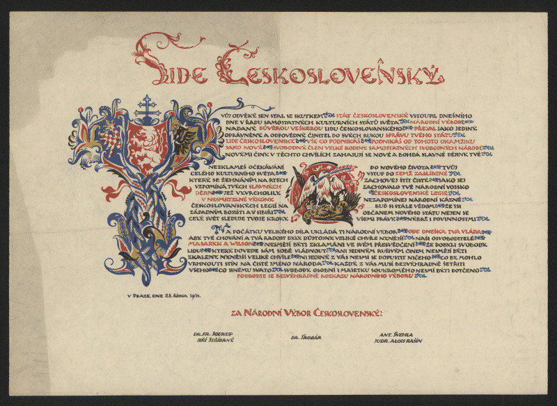 neznámý - Proklamace Národního výboru čsl. 28. října 1918