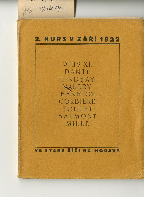 neurčený autor, František J. Trnka, Marta Florianová, Kryl & Scotti - 2. Kurs v září 1922