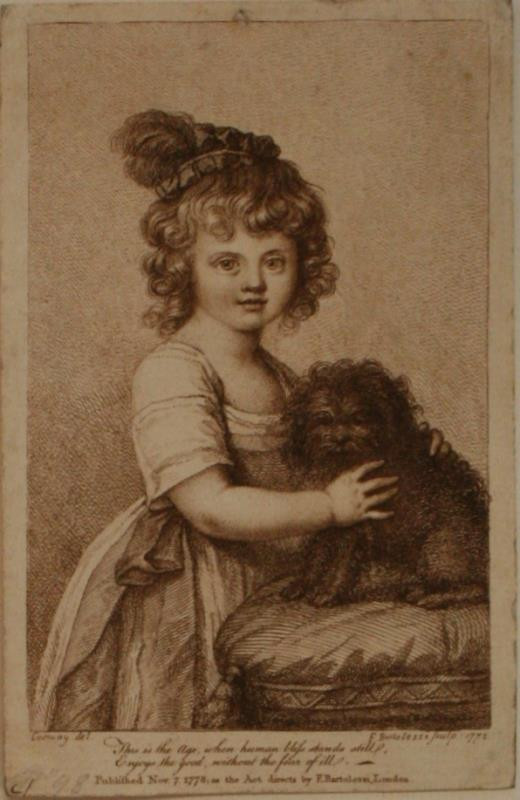 Francesco Bartolozzi - Děvčátko se psem