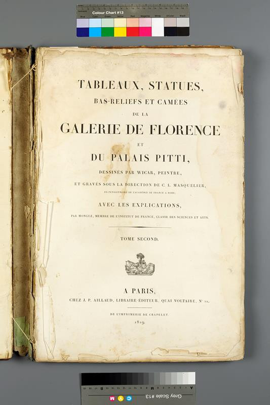 Jean-Baptiste Joseph Wicar, Louis Joseph Masquelier, J. P. Aillaud - Tableaux, statues, bas-reliefs et camées de la Galerie de Florence et du Palais Pitti,….Tome second