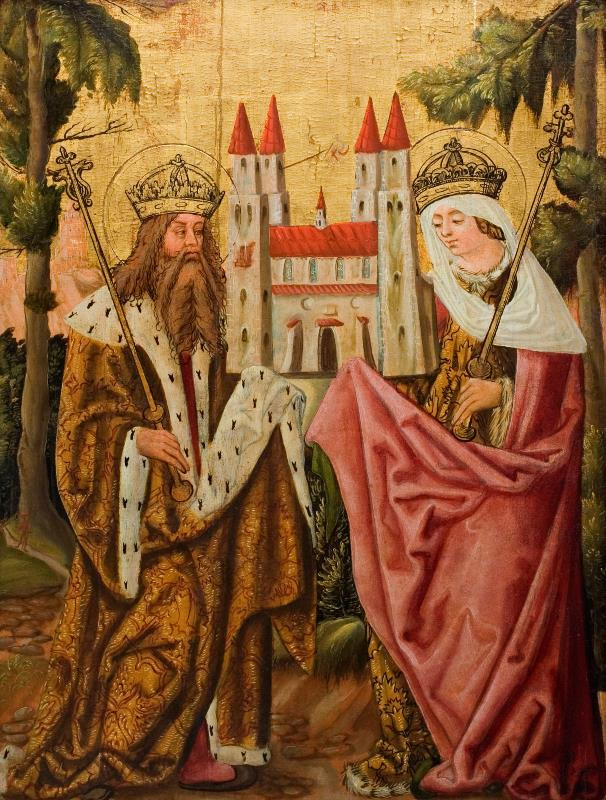 neznámý malíř podunajský - Sv. Kunhuta a císař Jindřich, revers sv. Příbuzenstvo