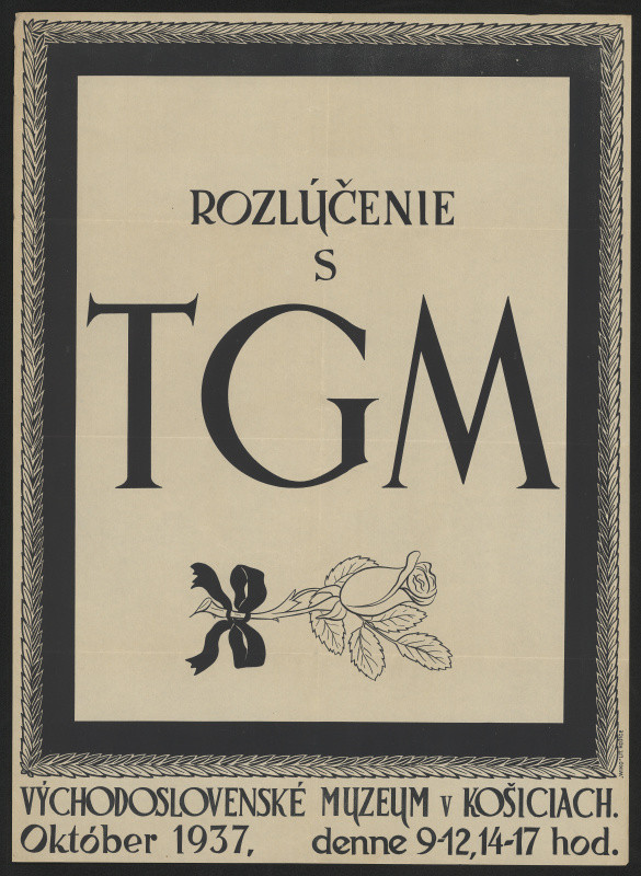 neznámý - Rozlúčenie s TGM, Východoslov. muzeum v Košiciach, október 1937, ...