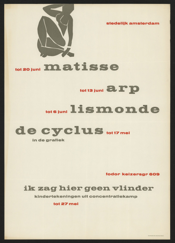 neznámý - plakát na 5 výstav, Stedelijk museum, Amsterdam