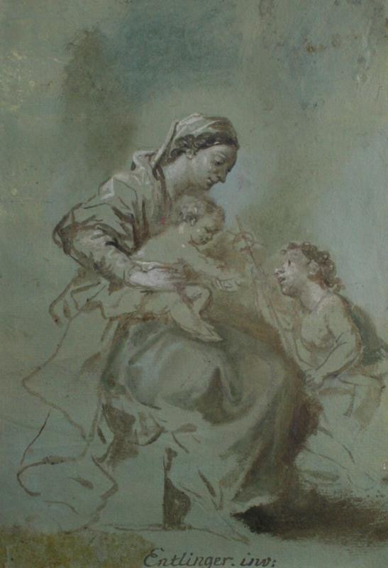 Johann (Jan) Endlinger - Panna Marie s dítětem a malým Janm Křtitelem