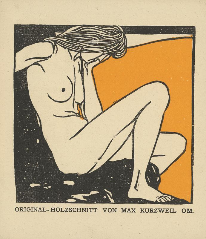 Max (Maximilian) Kurzweil - Sedící ženský akt - příloha ke katalogu Wiener Secession