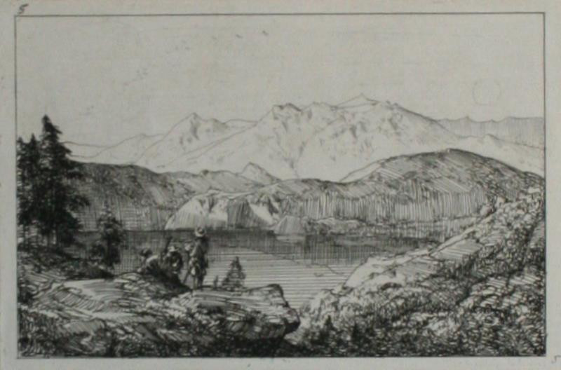Caspar Johann Nepomuk Scheuren - Lovci na břehu horského jezera