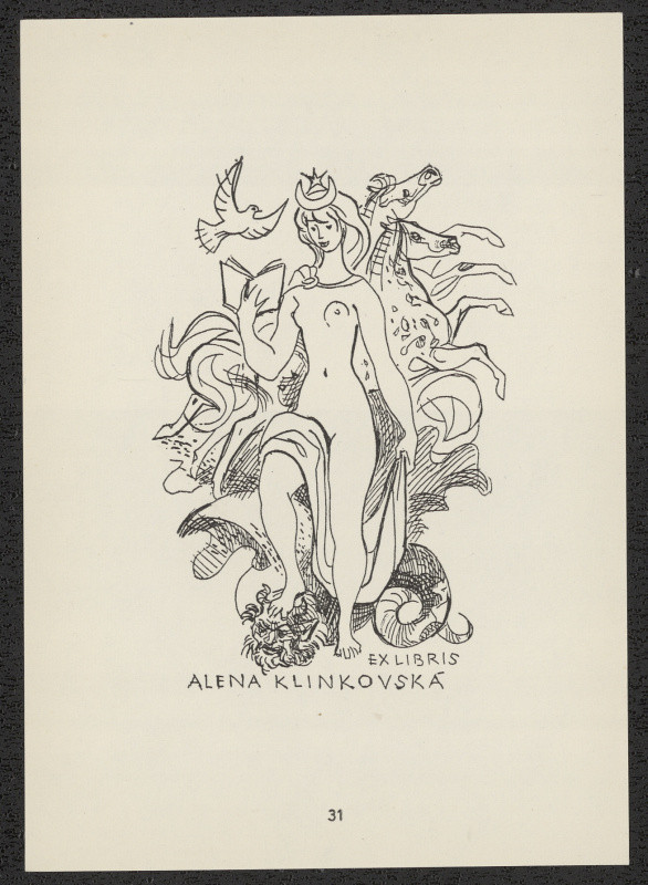 Emil Kotrba - Ex libris Alena Klinkovská. in Ex libris Emil Kotrba. Praha 1969