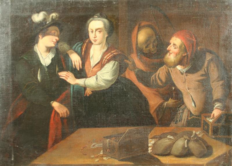 neznámý malíř - kopista holandský - Kuplíř (vanitas)